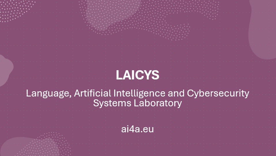 scritta LAICYS e sua espansione: Language, Artificial Intelligence and Cybersecurity Systems Laboratory